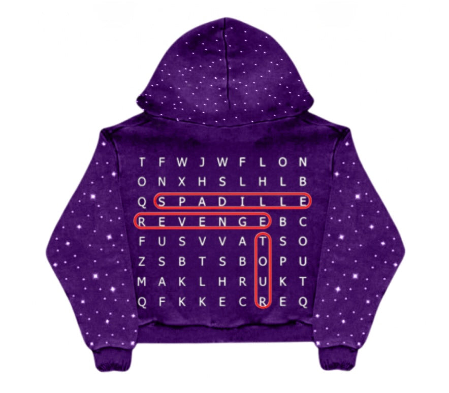 “THE REVENGE TOUR” RHINESTONE HOODIE (PURPLE)