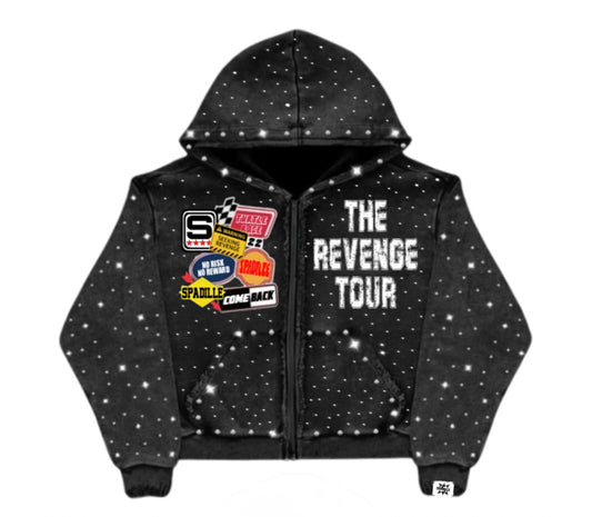 “THE REVENGE TOUR” RHINESTONE HOODIE (BLACK)