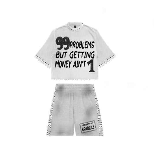 “99 PROBLEMS BUT MONEY AIN’T 1” Printed T-Shirt Shorts Set